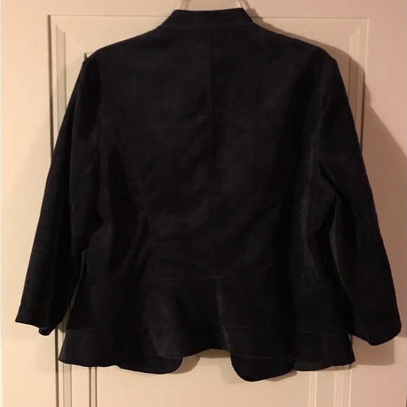 Dress Barn Corduroy Navy Blue Jacket Size L w/ Decorative Metal Buttons - Picture 3 of 6